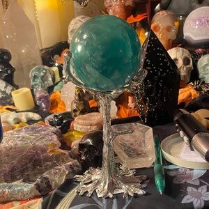 Green fluorite Crystal Sphere